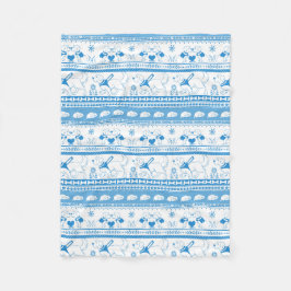 Guide Hund Tale Goldenes Muster - Blau - Fleecedecke