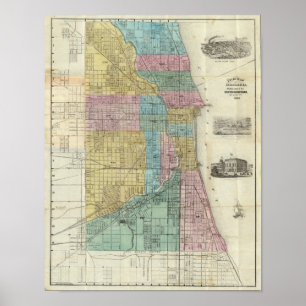 Guide Map of Chicago Poster