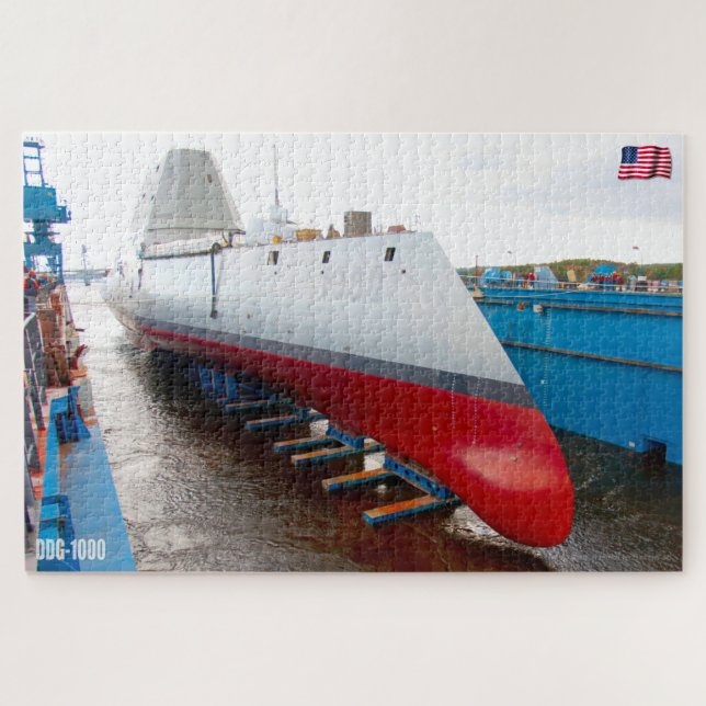 GUIDED-MISSILE DESTROYER - DDG-1000 (20x30 INCH) Puzzle (Horizontal)