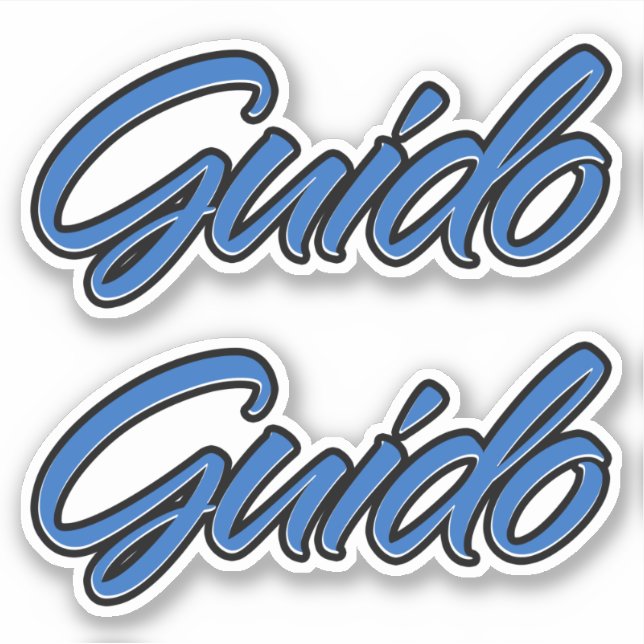 Guido Name blue Aufkleber Sticker Stickerset (Vorderseite)