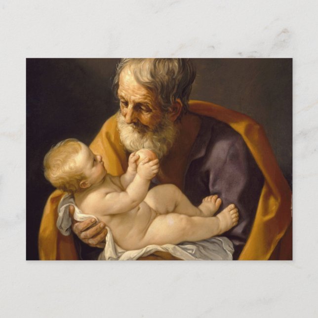 Guido Reni - der Heilige Joseph und das Christuski Postkarte (Vorderseite)