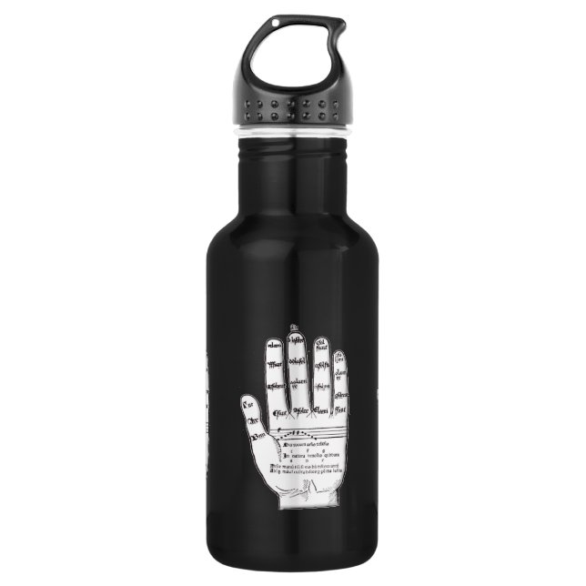 Guidonian Hand, mittelalterliche Musik-Theorie Trinkflasche (Vorderseite)