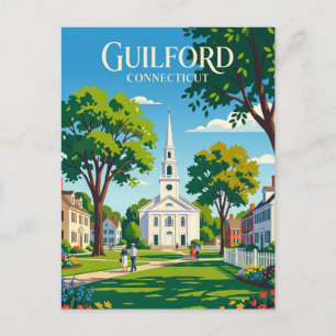 Guilford Green Connecticut Postkarte