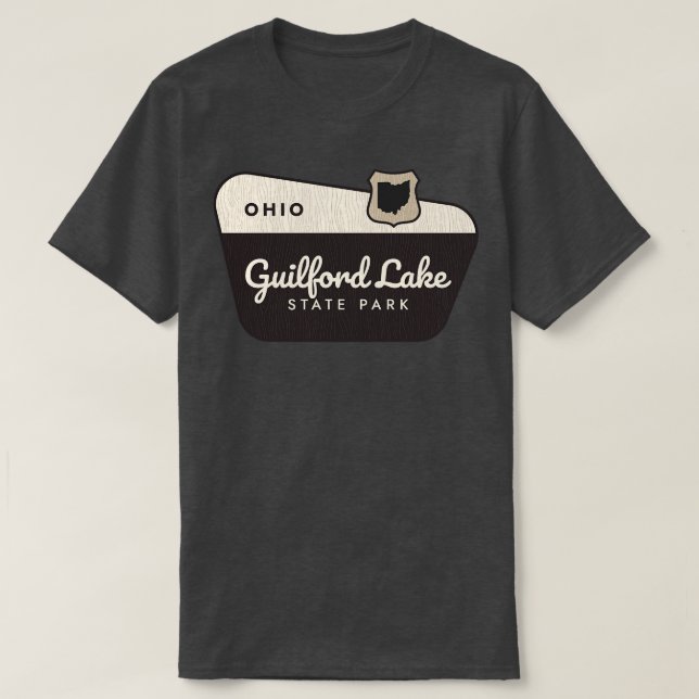 Guilford Lake Staat Park Ohio Willkommen Zeichen T-Shirt (Design vorne)