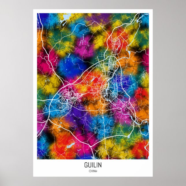 Guilin China City Map Poster (Vorne)