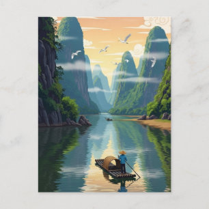 Guilin China Li-Fluss Reise Postkarte