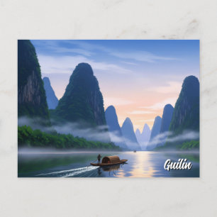 Guilin China Li River Travel Postkarte