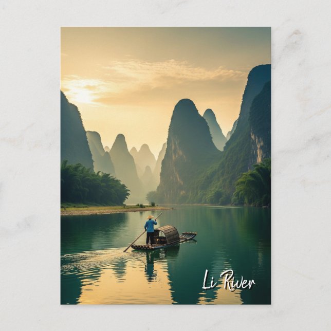 Guilin China Li River Travel Postkarte (Vorderseite)