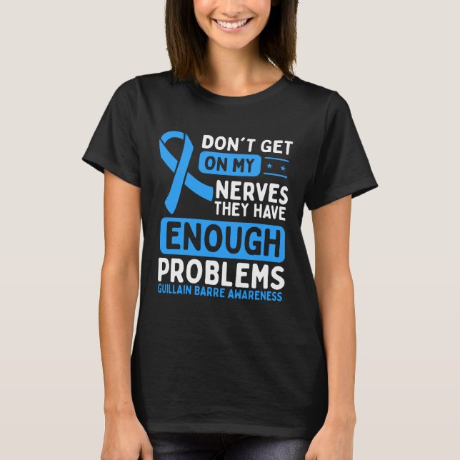 Guillain Barre Awareness Nerves Blue Ribbon T-Shirt (Vorderseite)