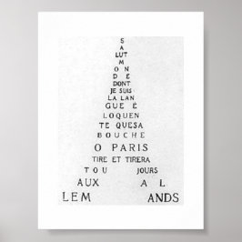 Guillaume Apollinaire, Eiffel Calligram Poster