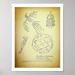 Guillaume Apollinaire, Poème Calligram (1920) Poster