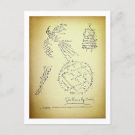 Guillaume Apollinaire, Poème Calligram (1920) Postkarte