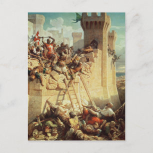 Guillaume de Clermont defending Ptolemais Postkarte
