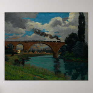 Guillaumin - Eisenbahnbrücke über die Marne Poster