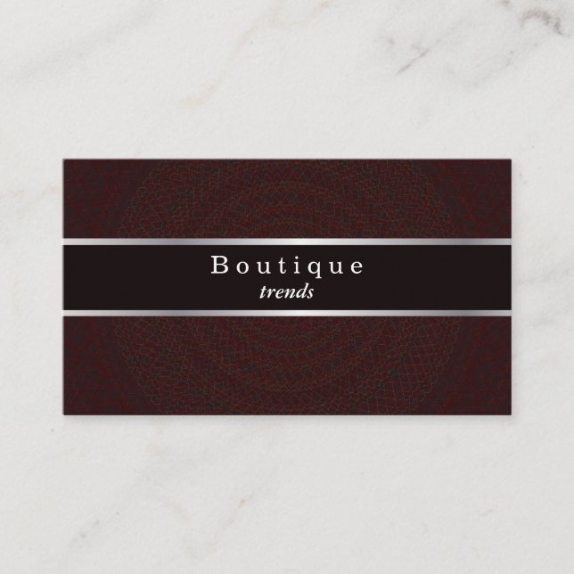 Guilloche Muster Schwarz und Silber Visitenkarte (Vorderseite)