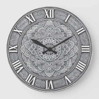Guilloché-Römische Ziffern — Luxuriöses gravierte Große Wanduhr
