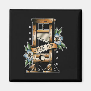 Guillotine Traditionelle Tattoo Flash Chin Up Medi Magnet