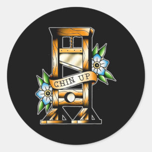 Guillotine Traditionelles Tattoo Funny Chin Auf Sa Runder Aufkleber