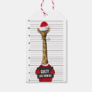 Guilty Giraffe Mugshot Funny Christmas Geschenkanhänger