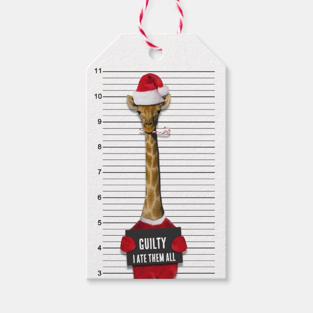 Guilty Giraffe Mugshot Funny Christmas Geschenkanhänger