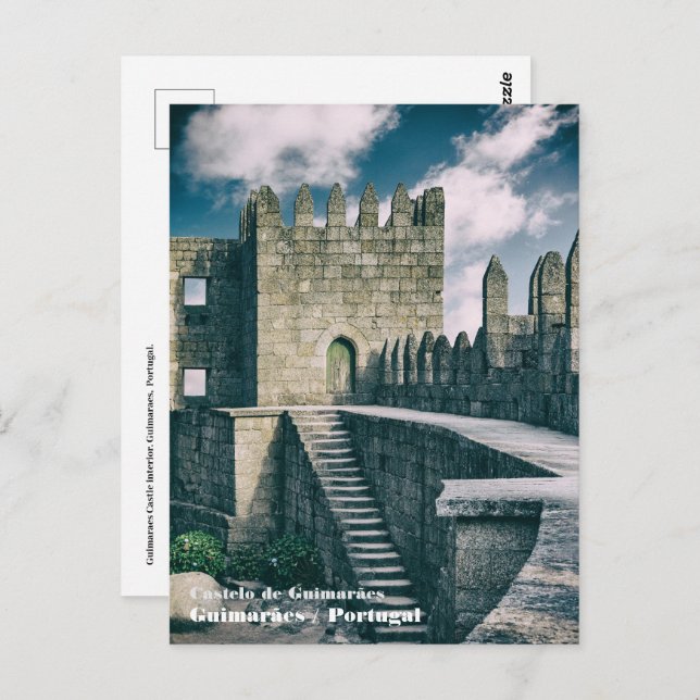 Guimaraes Burg Interieur. Guimaraes, Portugal. Postkarte (Vorne/Hinten)