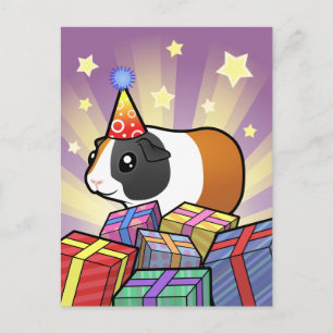 Guinea am Geburtstag Schwein (glatte Haare) Postkarte