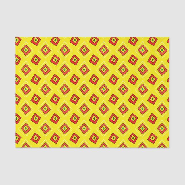 Guinea Bissau African Print on Yellow Tissue Paper Seidenpapier (Vorderseite)