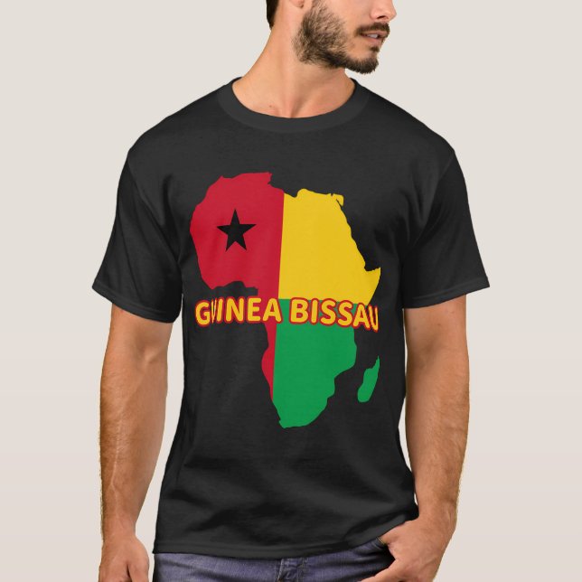 Guinea-Bissau-Bissau-Guinean-Pride-Karte Afrika T-Shirt (Vorderseite)