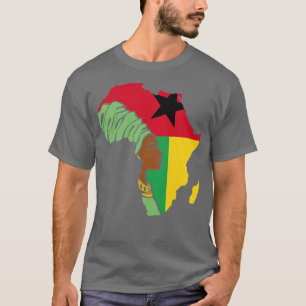 Guinea Bissau Flag Africa Map Ethnic Heritage Blac T-Shirt