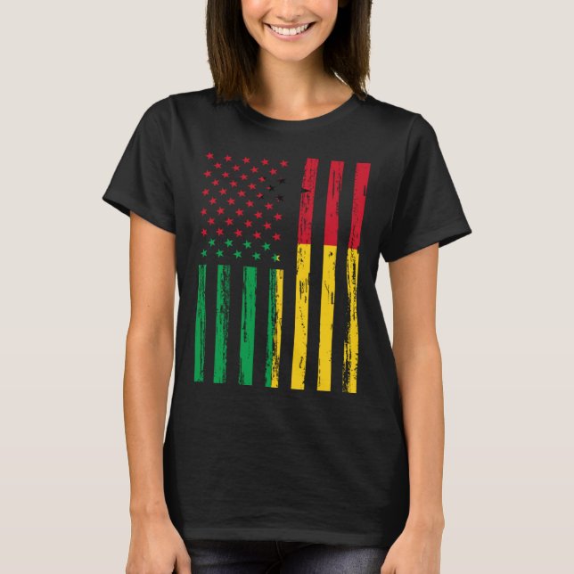 Guinea Bissau Flag America US DNA  for Guinea Biss T-Shirt (Vorderseite)