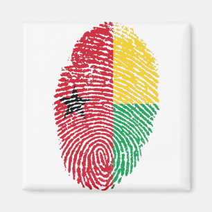 Guinea Bissau Flag Fingerprint Landespreis Magnet