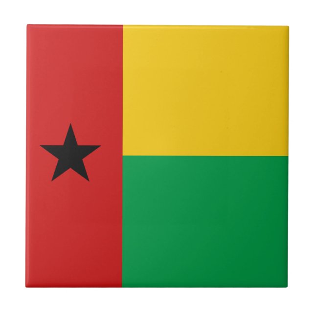 Guinea Bissau Flag Keramik Tile Fliese (Vorderseite)
