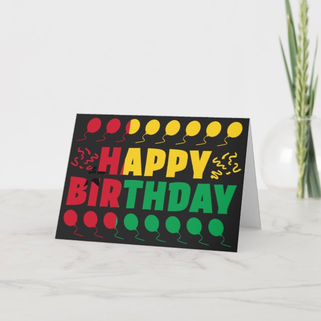 Guinea Bissau Flag Patriotic Geburtstag Karte (Vorderseite)