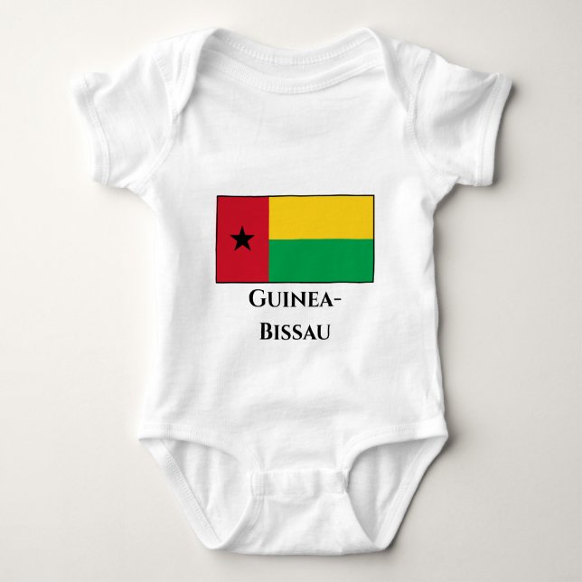 Guinea-Bissau-Flagge Baby Strampler (Vorderseite)