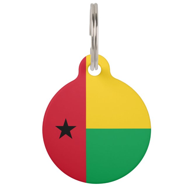 Guinea-Bissau-Flagge Haustiermarke (Vorderseite)