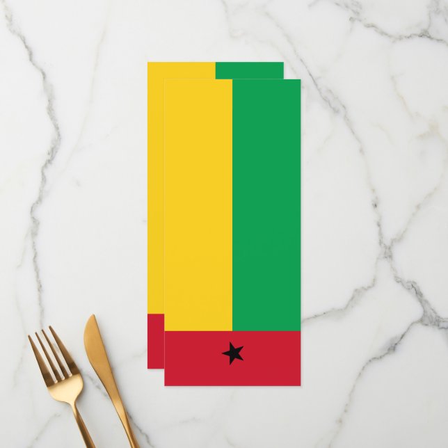 Guinea-Bissau-Flagge Menükarte (Vorderseite/Rückseite Beispiel)
