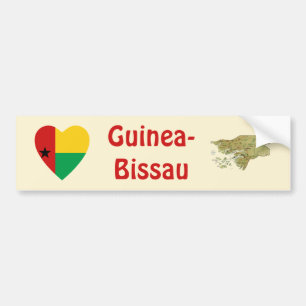 Guinea-Bissau Herzenfeld + Karte Autoaufkleber