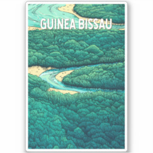 Guinea Bissau Illustration Reisen Vintag Aufkleber