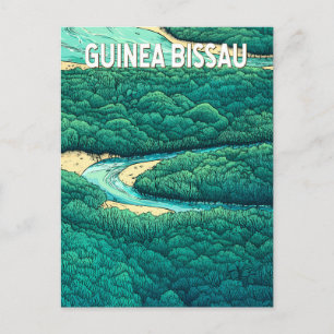 Guinea Bissau Illustration Reisen Vintag Postkarte