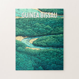 Guinea Bissau Illustration Reisen Vintag Puzzle