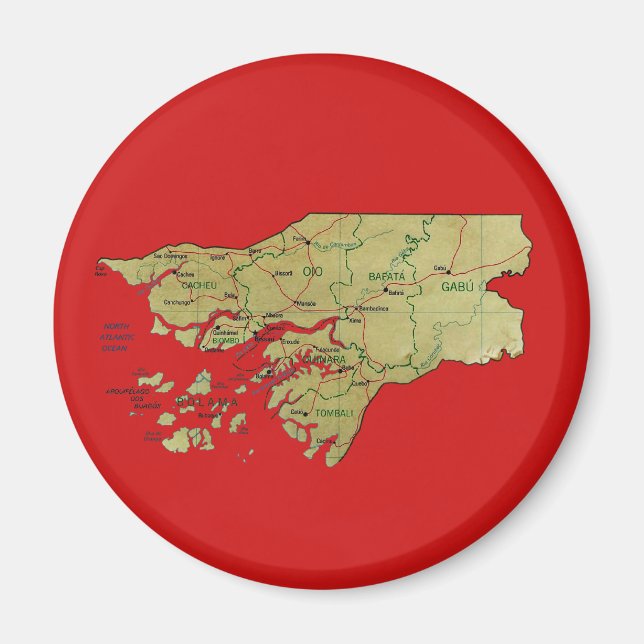 Guinea-Bissau Karte Magnet (Vorne)