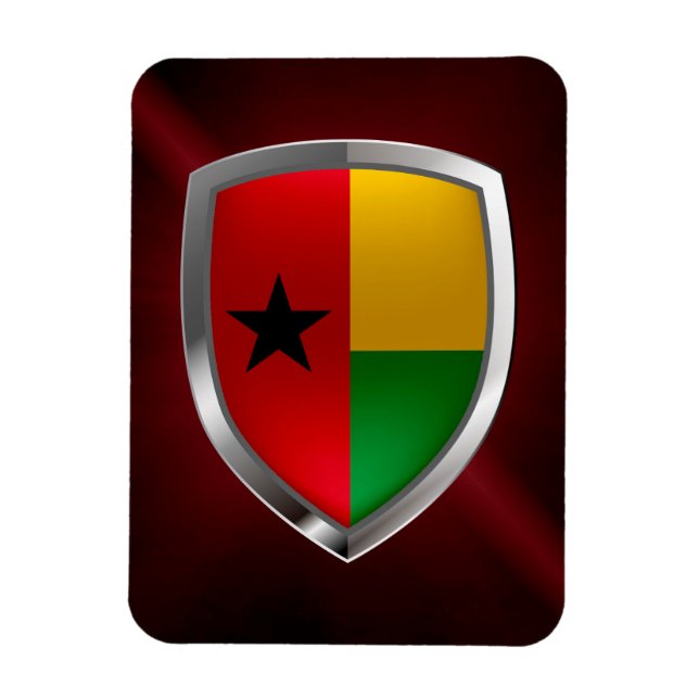 Guinea-Bissau-Mettalic-Emblem Magnet (Vertikal)