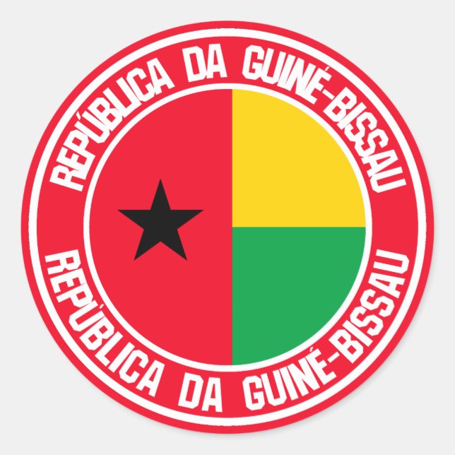 Guinea-Bissau-RundEmblem Runder Aufkleber (Vorderseite)