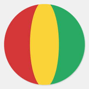 Guinea-Conakry Fischauge-Flaggen-Aufkleber Runder Aufkleber