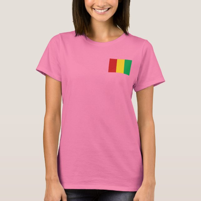 Guinea-Conakry-Flag und Map-dk-T - Shirt (Vorderseite)