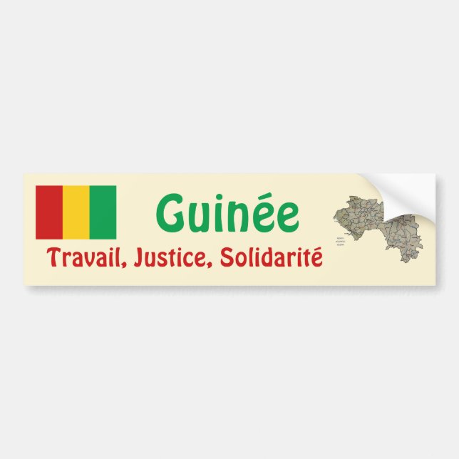 Guinea-Conakry Flagge + Karten-Autoaufkleber Autoaufkleber (Vorne)