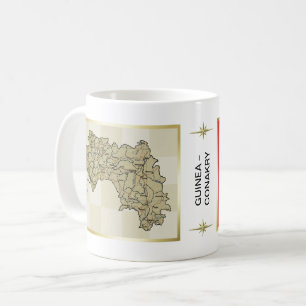 Guinea-Conakry Flagge + Karten-Tasse Kaffeetasse