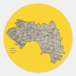 Guinea-Conakry-Kartenaufkleber Runder Aufkleber