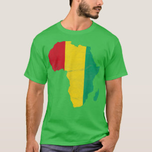 Guinea Flag Afrika Kontinentale Silhouette Geschen T-Shirt