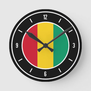 Guinea Flag Elegant Runde Wanduhr